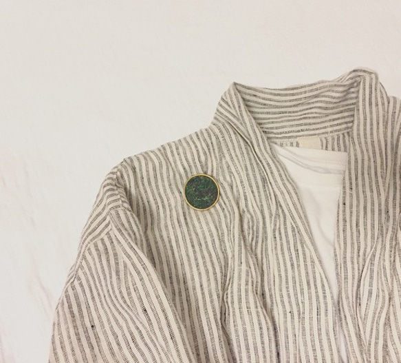 苔ブローチ　マル 4枚目の画像