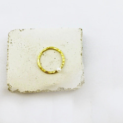 真鍮アクセサリー鎚目×パール-brass ring 1枚目の画像
