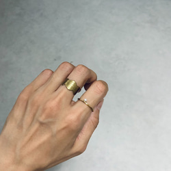 真鍮アクセサリー鎚目×パール-brass ring 4枚目の画像
